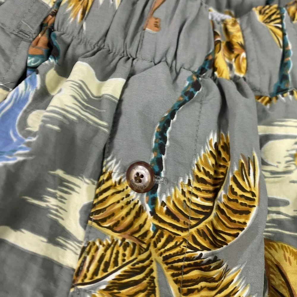 Tommy Bahama Shorts Mens‎ Large Gray Hula Girl Hawaiian Swim Trunks Mesh Lined
